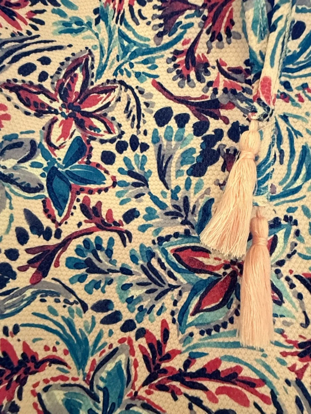 Floral A-Line Midi Skirt in Blue & Pink - Picture 3 of 4